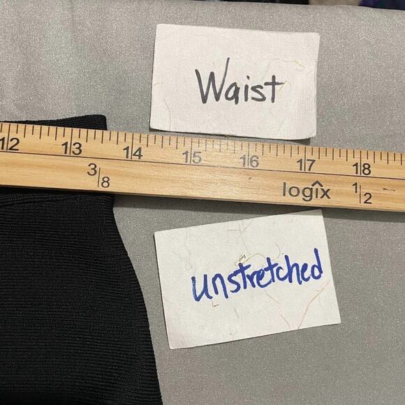 Guess Size XL Stretch Black Bandage Flare Skater Mini Skirt Dark Goth Romantic - Picture 8 of 9